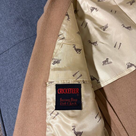 Vintage Cricketeer Sport Coat Men 42R* Tan Union Made In USA Wooden Buttons - Picture 8 of 9